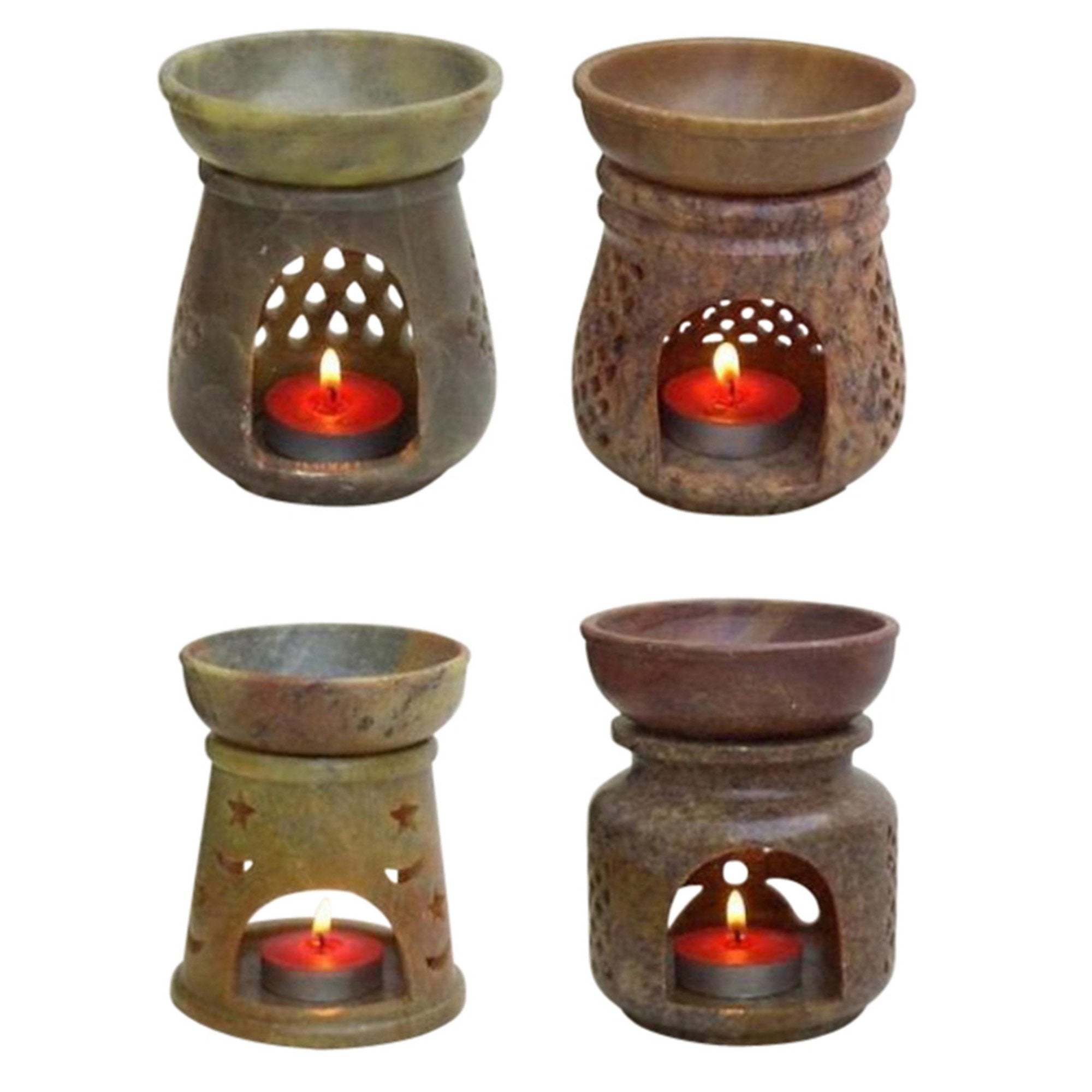 SS 22483 - Soapstone Aroma Lamp, Large Asstd.