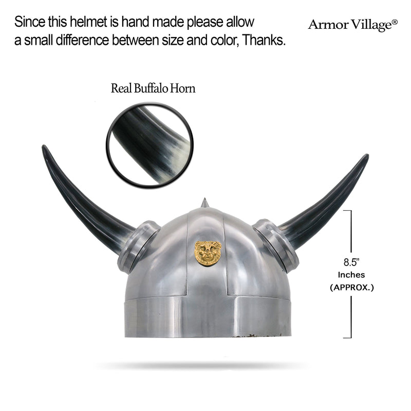 IR 80581A - Armor Helmet, Viking Horns (Buffalo)