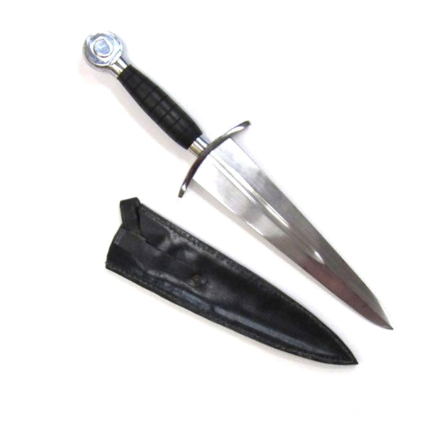 WP 12333A - Steel Dagger w/ Faux Leather Sheath