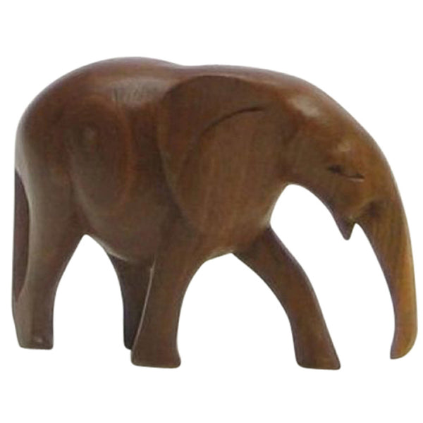 WW 128 - Hand Carved Wooden Elephant Made in Africa